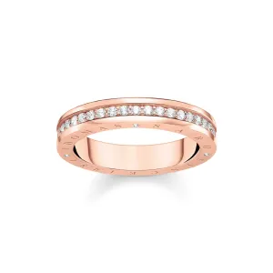 Thomas Sabo Silver Jewellery Thomas Sabo Sterling Silver Rose Gold Plated Sparkling Circles Cubic Zirconia Ring
