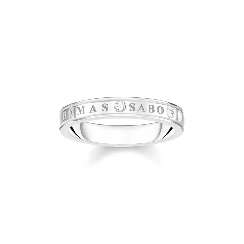 Thomas Sabo Silver Jewellery Thomas Sabo Sterling Silver Sparkling Circle T S Since 1984  Ring
