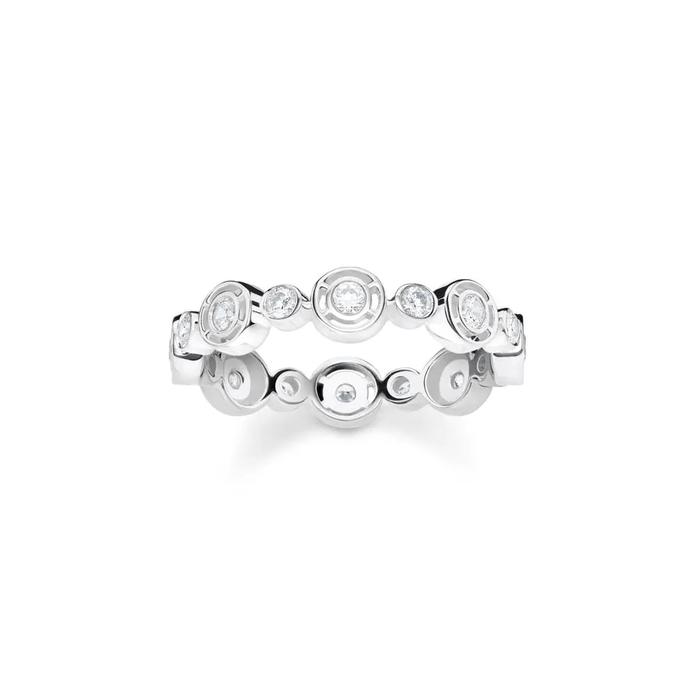 Thomas Sabo Silver Jewellery Thomas Sabo Sterling Silver Sparkling Circles Cubic Zirconia Circles Ring