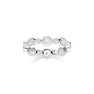 Thomas Sabo Silver Jewellery Thomas Sabo Sterling Silver Sparkling Circles Cubic Zirconia Circles Ring