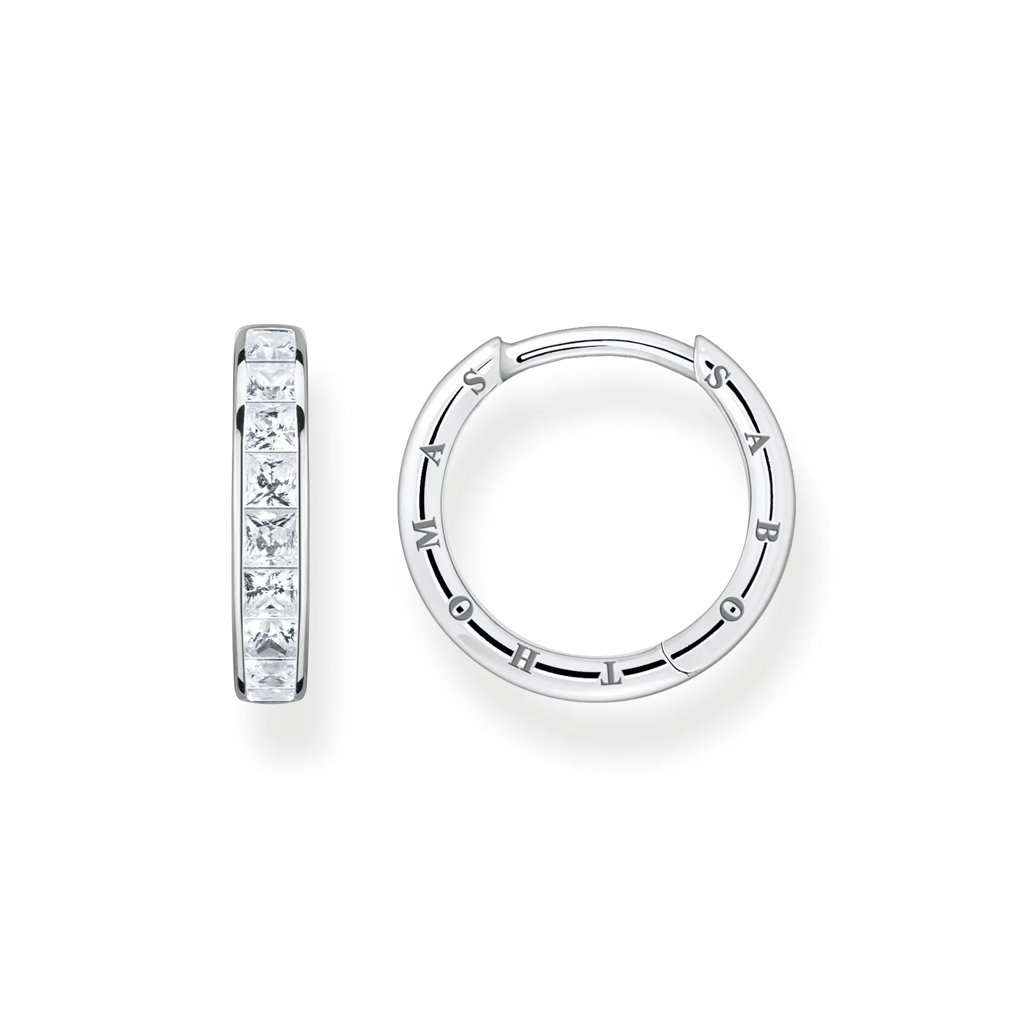 Thomas Sabo Womens Earrings Hoop earrings white stones pavé silver