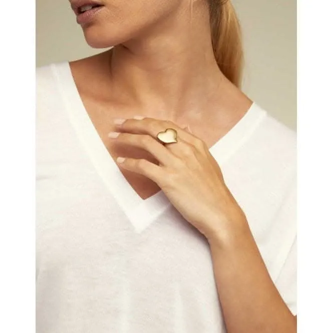 Uno Heart Golden Metal Ring Unode50 Jewelry And Accessories